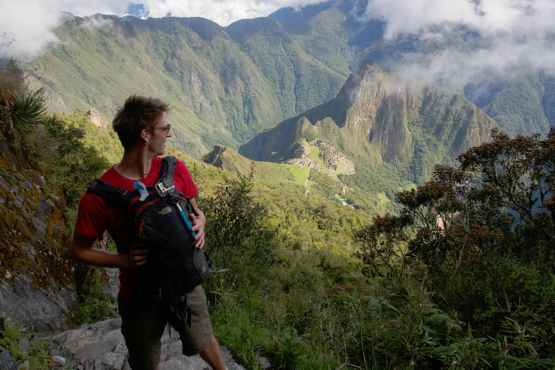On the way to the top of Machu Picchu Mountain