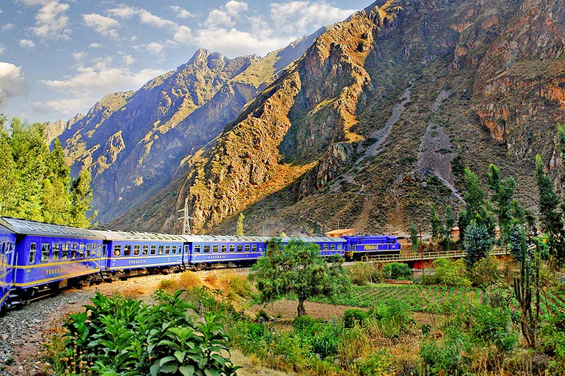 Train Peru Rail Machu Picchu Peru Rail train heading to Machu Picchu
