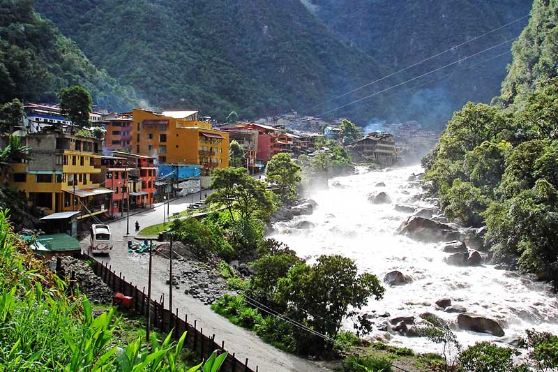 Machu Picchu village also called Aguas Calientes