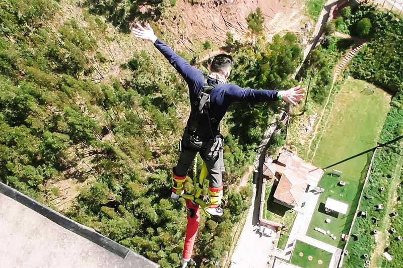 Bungee Jumping in Cusco Tourist doing Bungee Jumping in Cusco