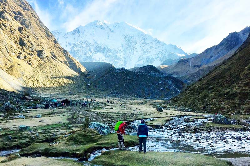 Salkantay hike Tourists doing the Salkantay trek