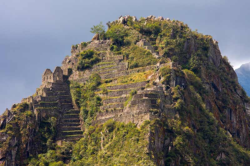 View of the summit of Huayna Picchu mountain