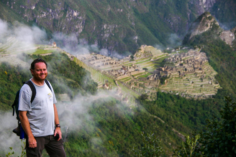 Arriving at Machu Picchu via the Inca Trail - Photo at Intipunku