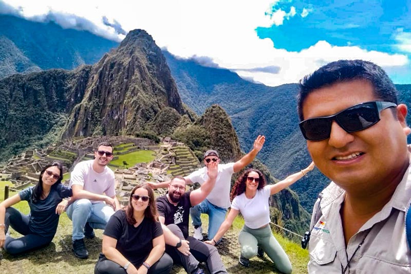 Tourists at the Wonder of the World – Machu Picchu
