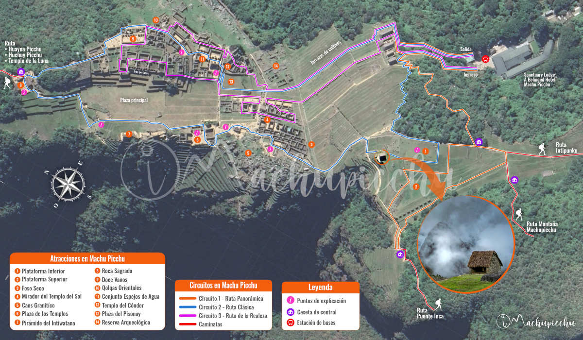 The 3 circuits in Machu Picchu